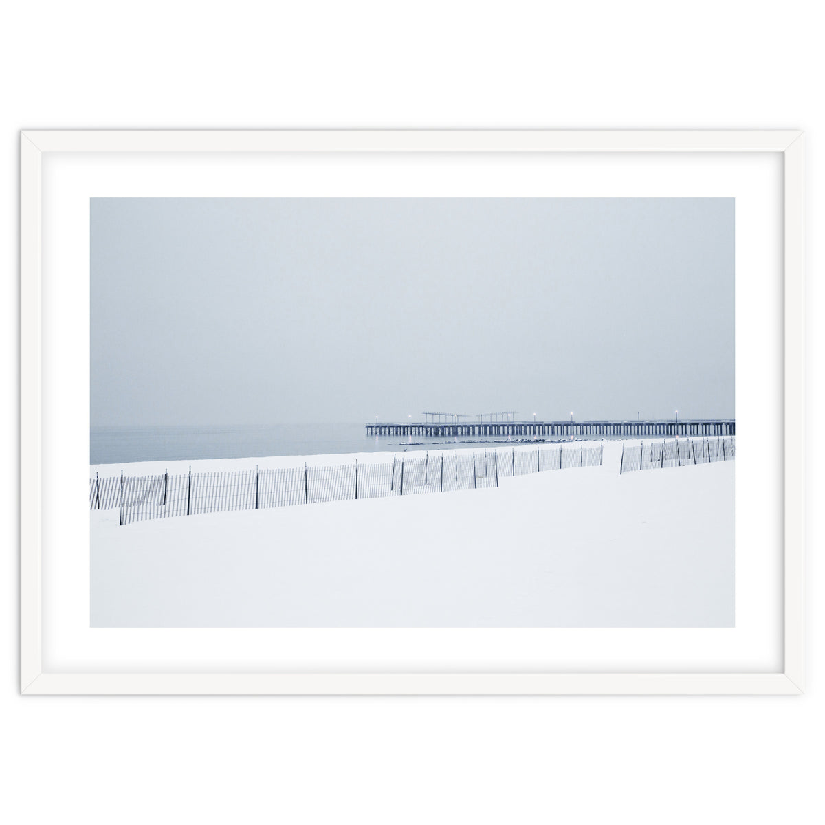 Pier in the winter seascape