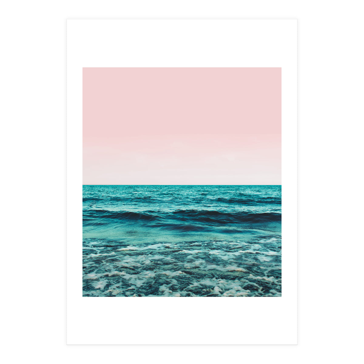 Ocean Love | Sea Beach Sand Waves Photography | Blush Nature Scenic Travel Island Digital (Print Only)