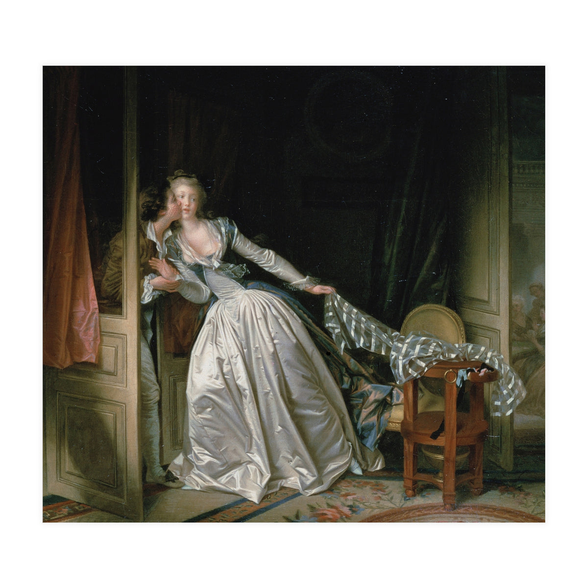Jean-Honoré Fragonard – The Stolen Kiss | Elegant Rococo Romance & Secret Intimacy (Print Only)