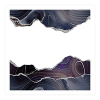Black & Silver Glitter Agate Texture 08  (Print Only)