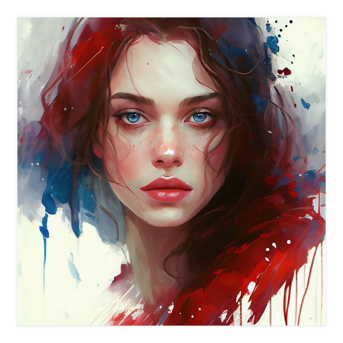 Modern Fairy Tale Blue Eyed Portrait (Print Only)