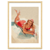 Pinup Girl Posing On A Beach thumbnail