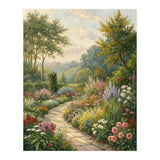 Enchanted English Cottage Garden Oil Painting (Print Only) thumbnail
