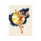Pinup Girl Celebrating New Year (Print Only) thumbnail