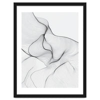 Abstract Black And White Flowing Lines Organic Form