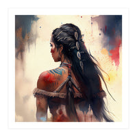 Braided Warrior Woman Profile (Print Only)