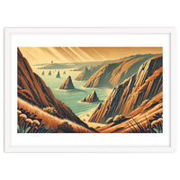 Vintage Cliffside Serenity Poster