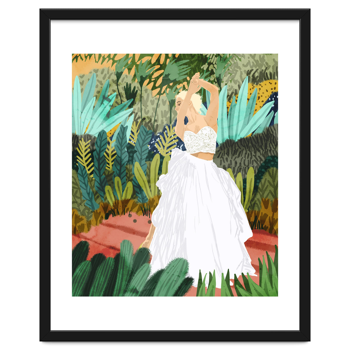 Forest Bride | Jungle Wedding Painting | Travel Solo | Blonde Woman Dancing Joy