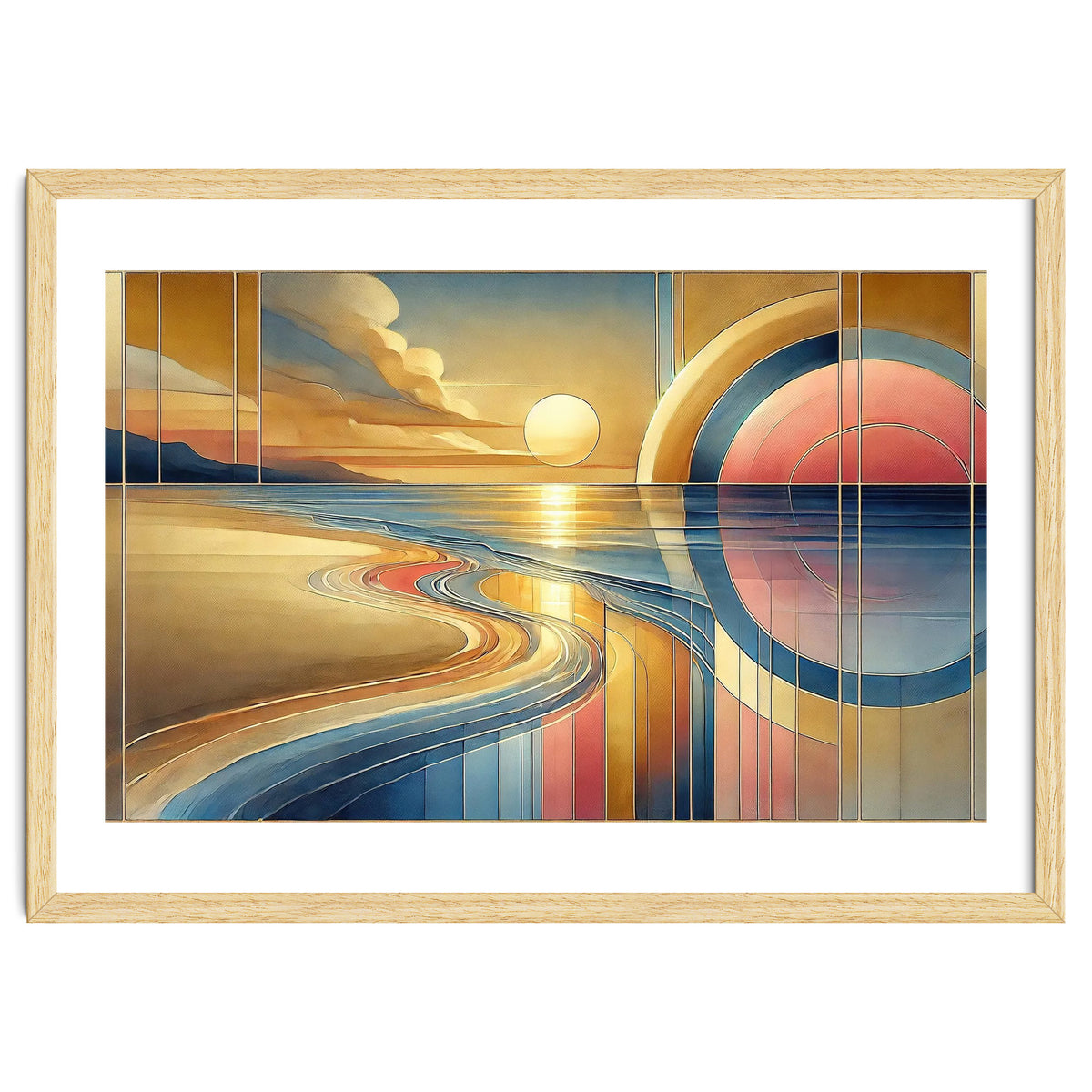 Sundown Serenity Scene In Art Deco