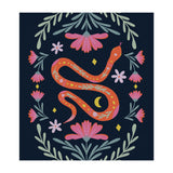 Cute Floral Snake (Print Only) thumbnail