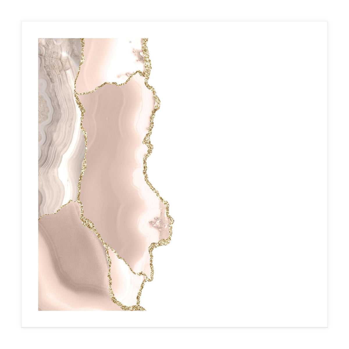 Ivory & Gold Agate Texture 05 (Print Only)