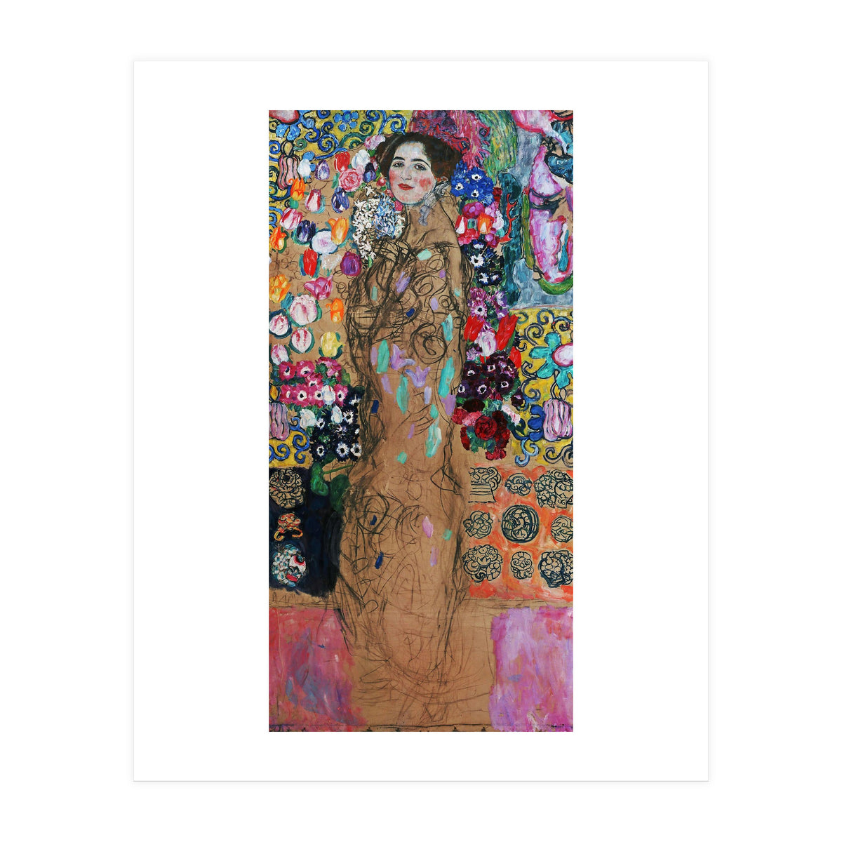 Gustav Klimt / 'Retrato de Maria Munk', 1917, Oil on canvas, 180 x 90 cm. (Print Only)
