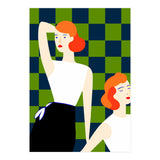 Moods, Checkers Girl Friends Chic Chess, Modern Bohemian Eclectic Woman Girl Boss, Bff Fashion Style (Print Only) thumbnail