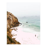 Pink Trails, Beach Tropical Travel Ocean Pastel Digital Art, Photography Sea Scenic Nature Landscape (Print Only) thumbnail