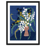 Floral contemporary still life dark blue thumbnail