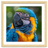 Close Up Blue And Yellow Macaw Parrot Face