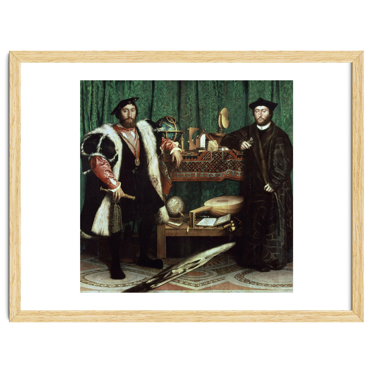 Germany school. The Ambassadors (with anamorphosis in the lower part of the painting). 1533. Oil ...