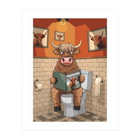 Highland Cow On The Toilet (Print Only)