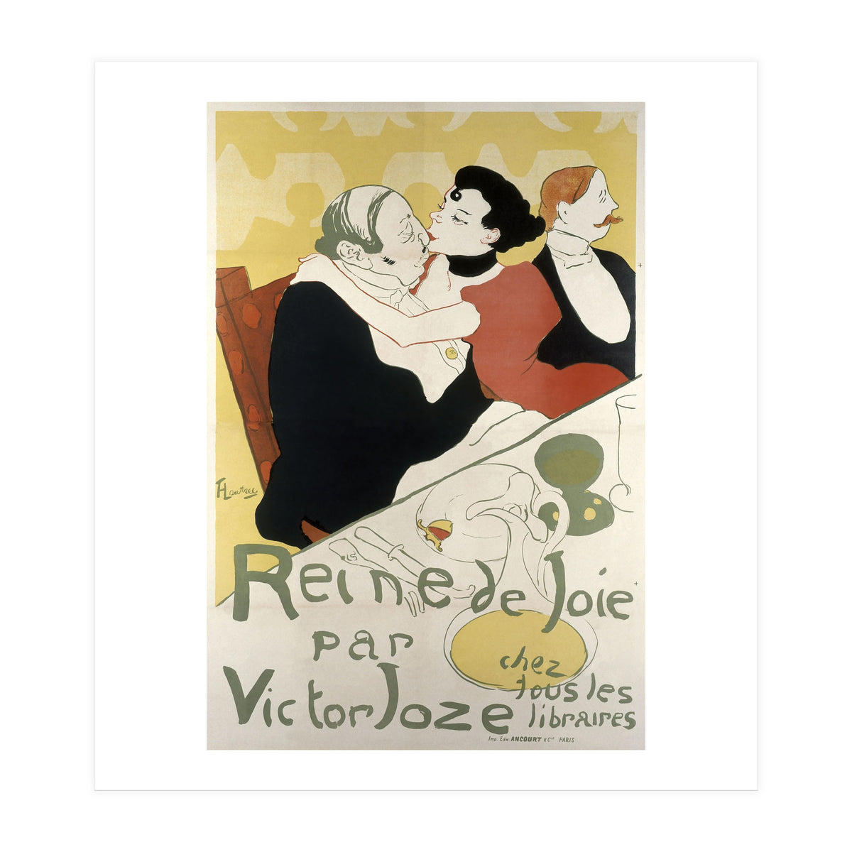 Henri de Toulouse-Lautrec: Poster for the novel Reine de joie, moeurs du demi-monde by Victor Joze. (Print Only)