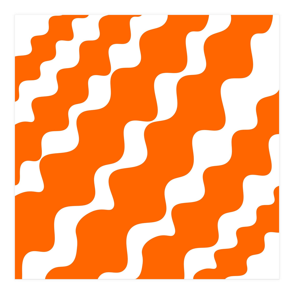 Slanting Orange Wavy Pattern (Print Only)