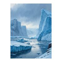Majestic Arctic Icebergs and Glacial Valley (Print Only)