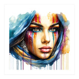 Vivid Warrior Spirit Watercolor Portrait (Print Only) thumbnail