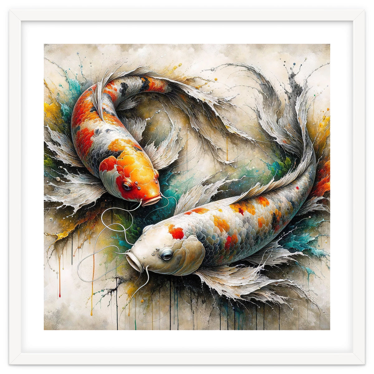 Watercolor Koi Fish Pair