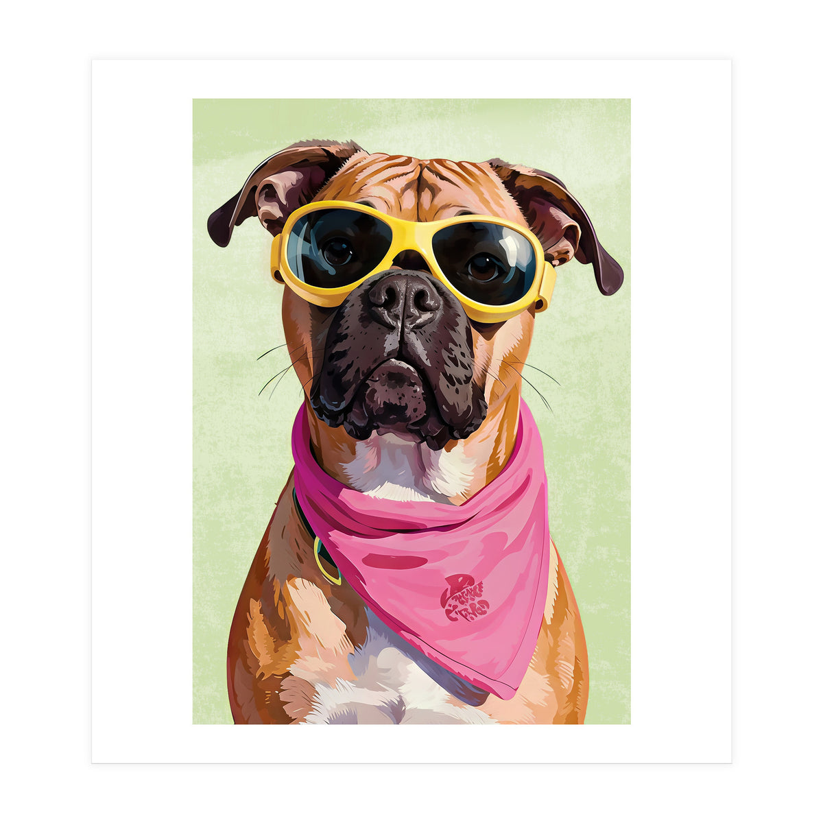 Cool Dog with Sunglasses – Funky Bandana  (Print Only)
