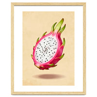 Dragonfruit, Watercolor Illustration, Tropical Pink Art