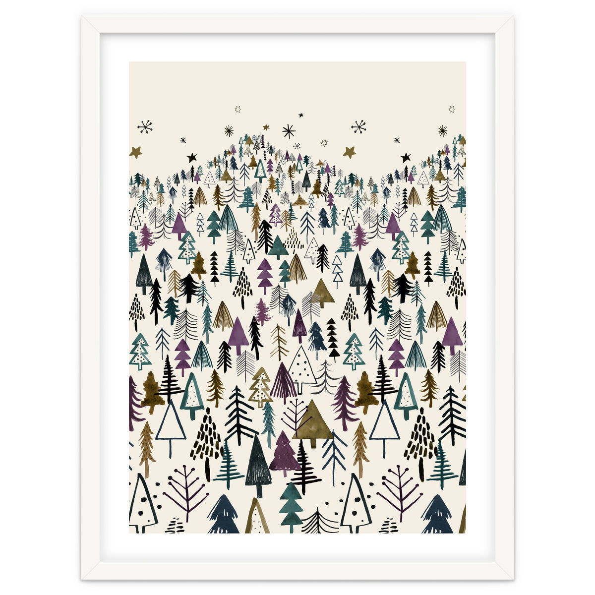 Mountain Forest Trees Winter