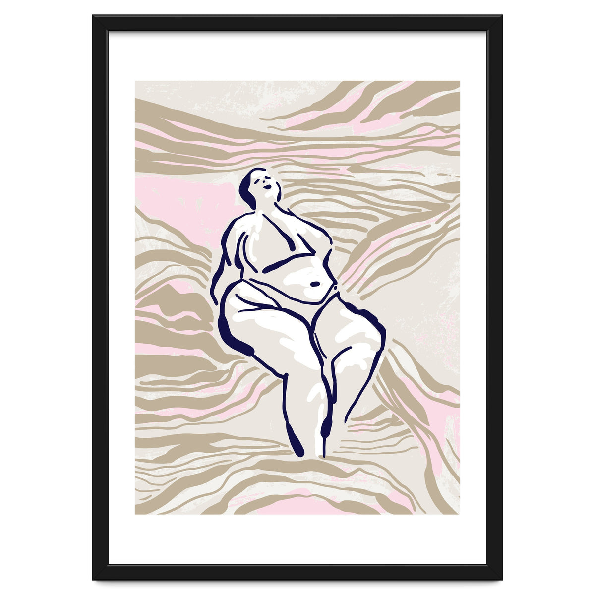 Follow the lines Serene woman in the water