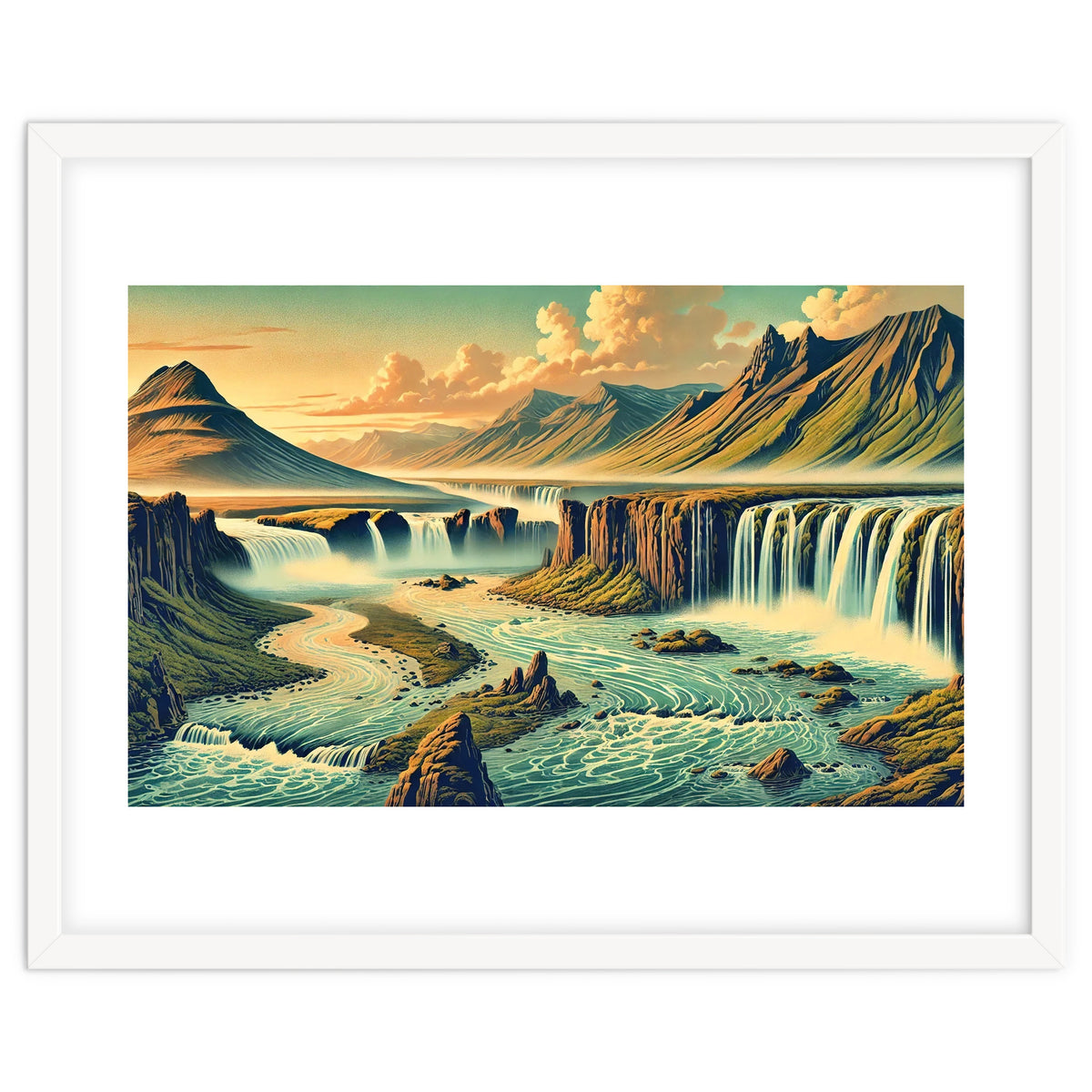 Vintage Iceland, Landscape Poster