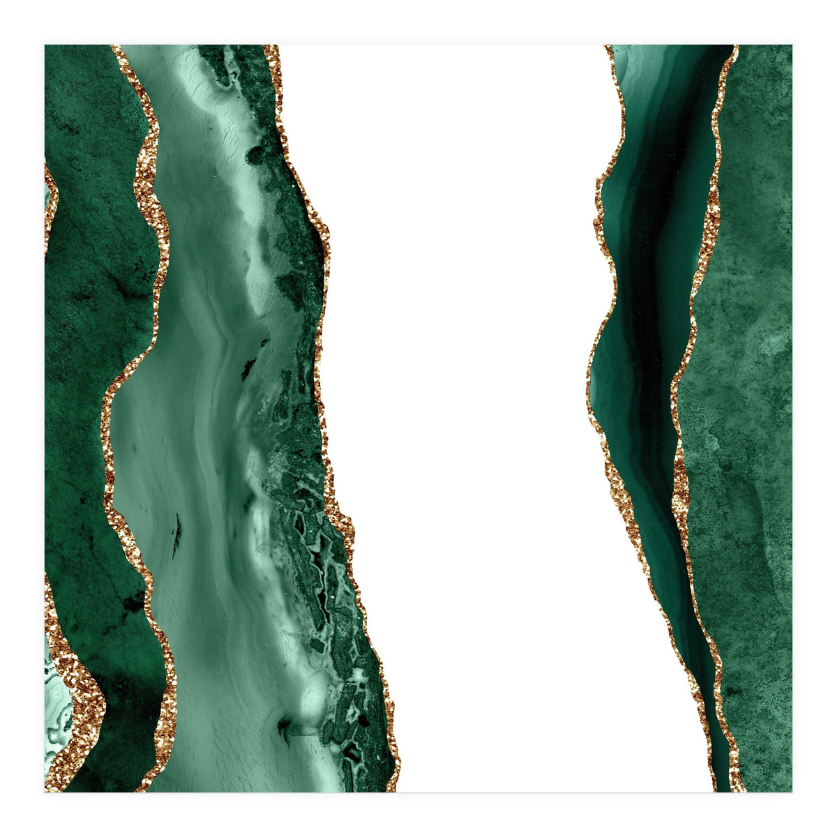 Emerald & Gold Agate Texture 14 (Print Only)