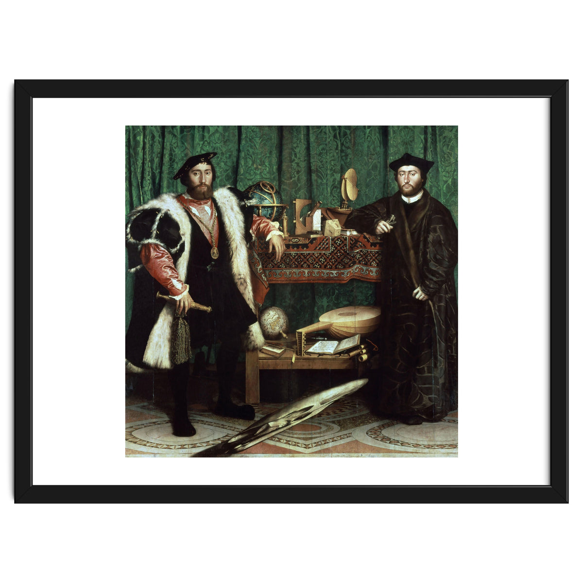 Germany school. The Ambassadors (with anamorphosis in the lower part of the painting). 1533. Oil ...