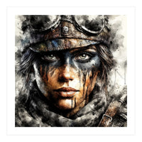 Warrior Woman With Aviator Goggles (Print Only)