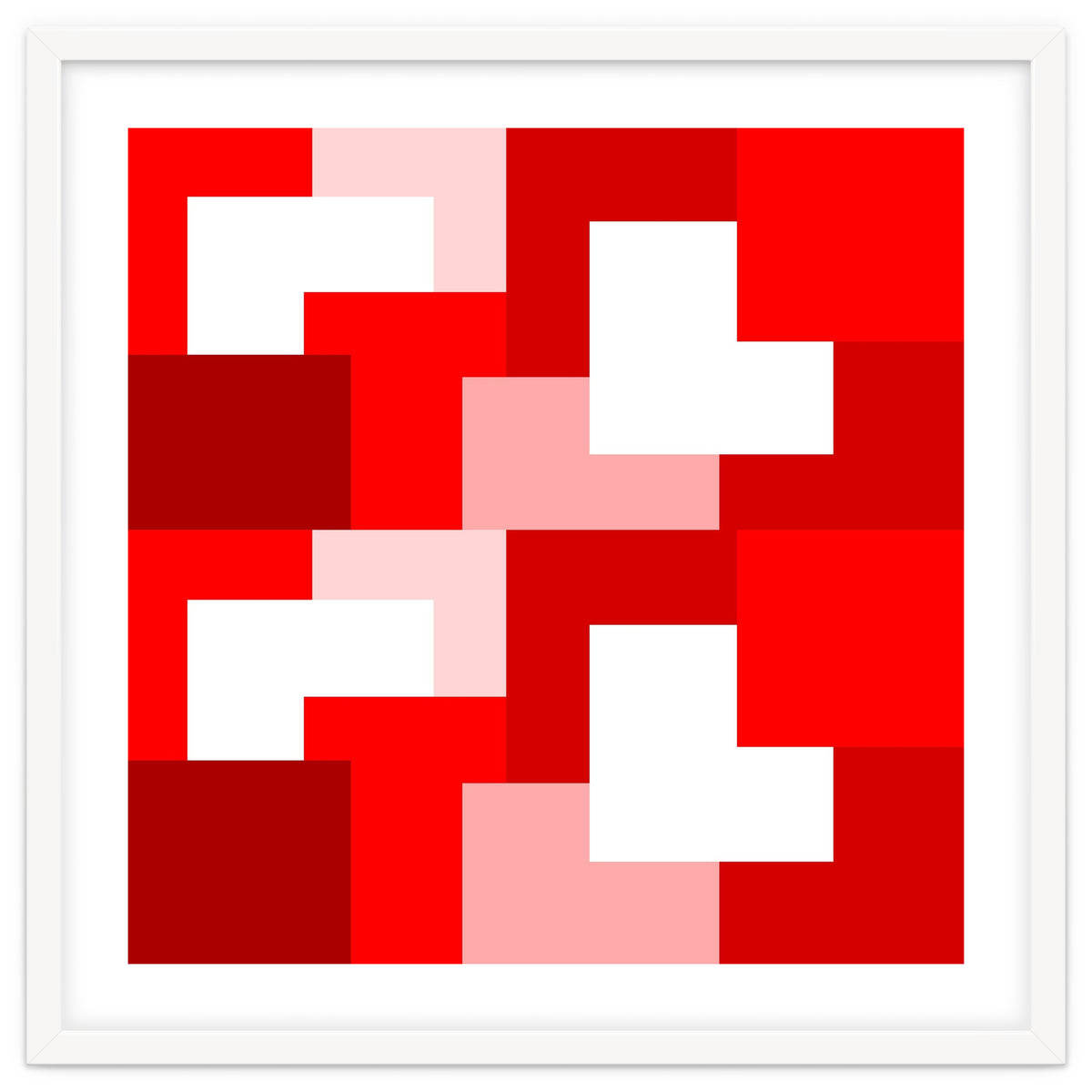 Red Abstract Square Tiles