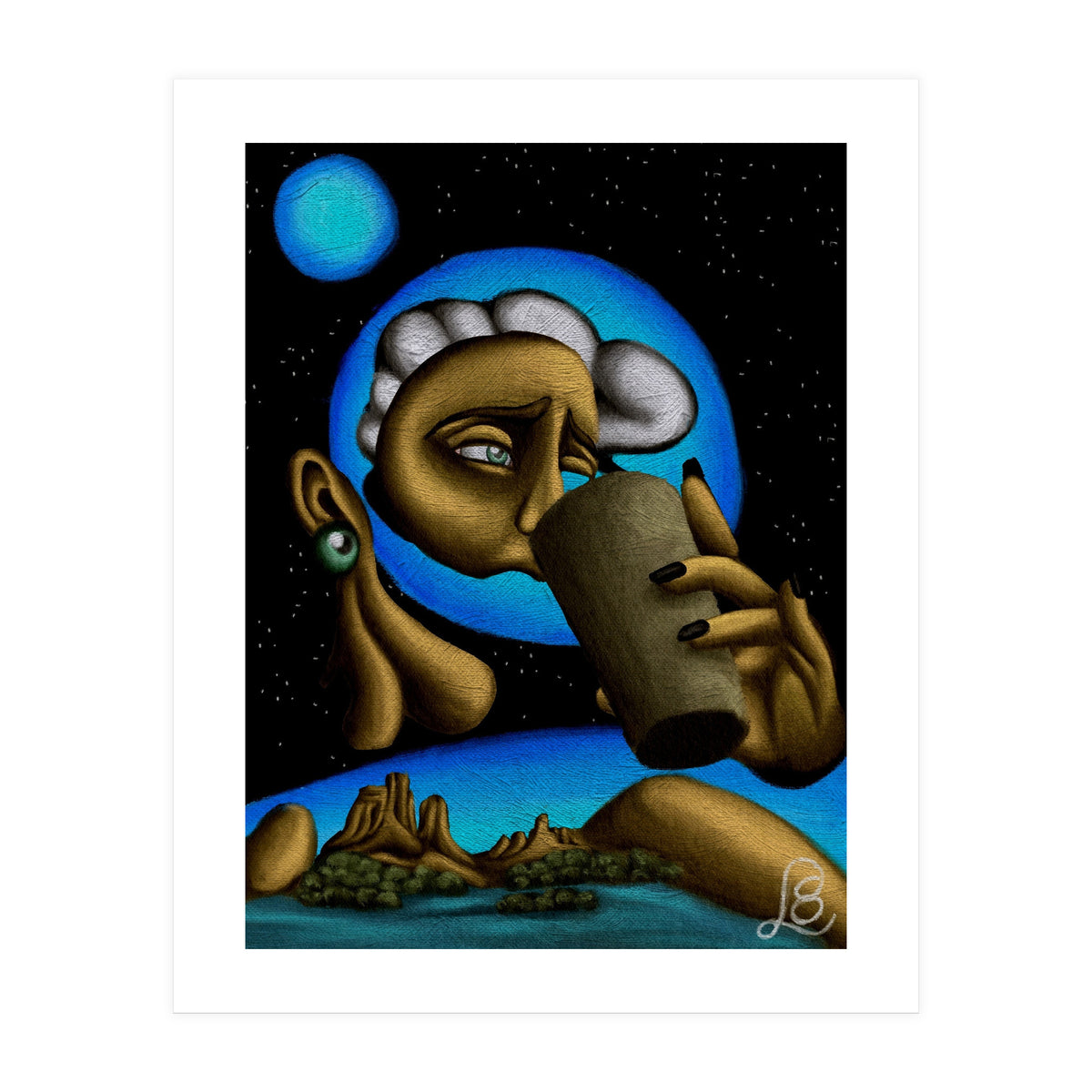 "A Drink Once In A Blue Moon"  (Print Only)