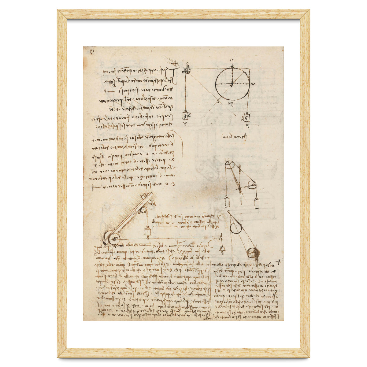 Folio f 172v. Codex Madrid I (Ms. 8937) "Treaty of statics and mechanics", 192 folios with 384 pa...