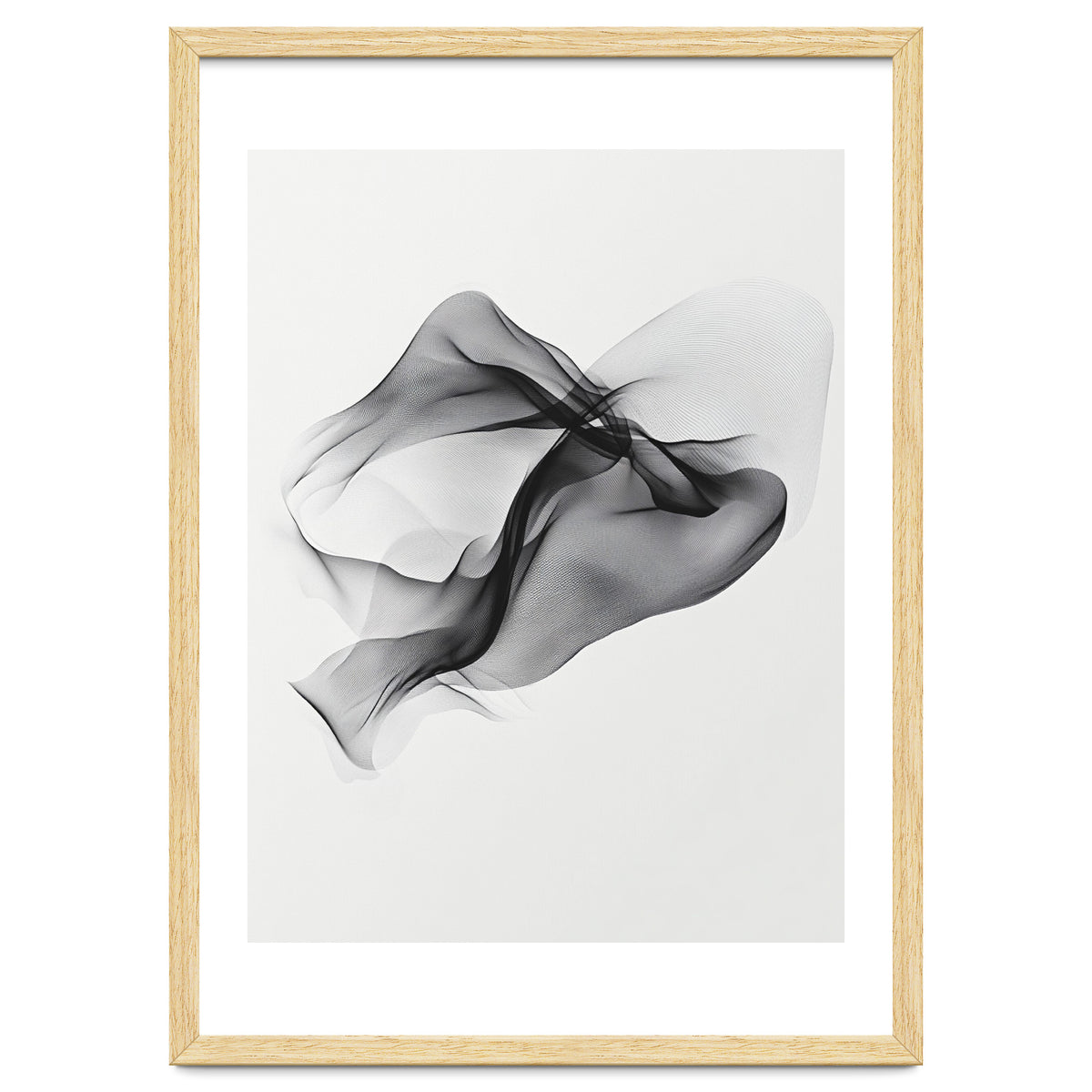 Abstract Black Flowing Fabric Wave