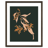 The Blooming Touch, Botanical Vintage Illustration, Dark Blush Bohemian Painting, Plants Nature Eclectic Classy Scandinavian thumbnail
