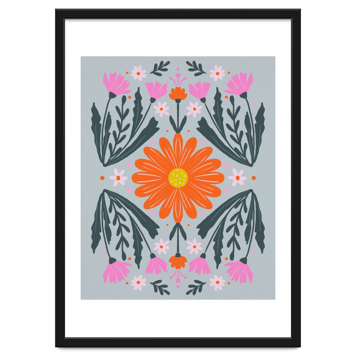 Orange Flower with pink buds