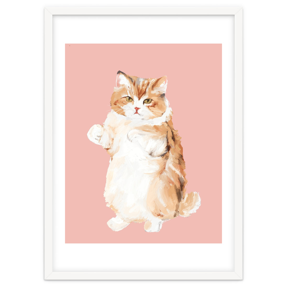 Ms Purrlington Handpainted fluffy cat oil painting