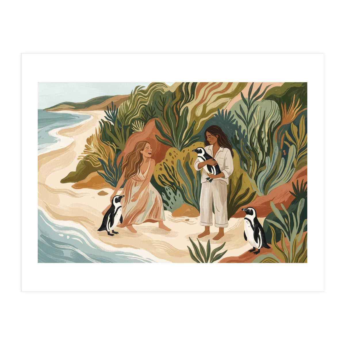 Penguin Friends By The Sea (Print Only)