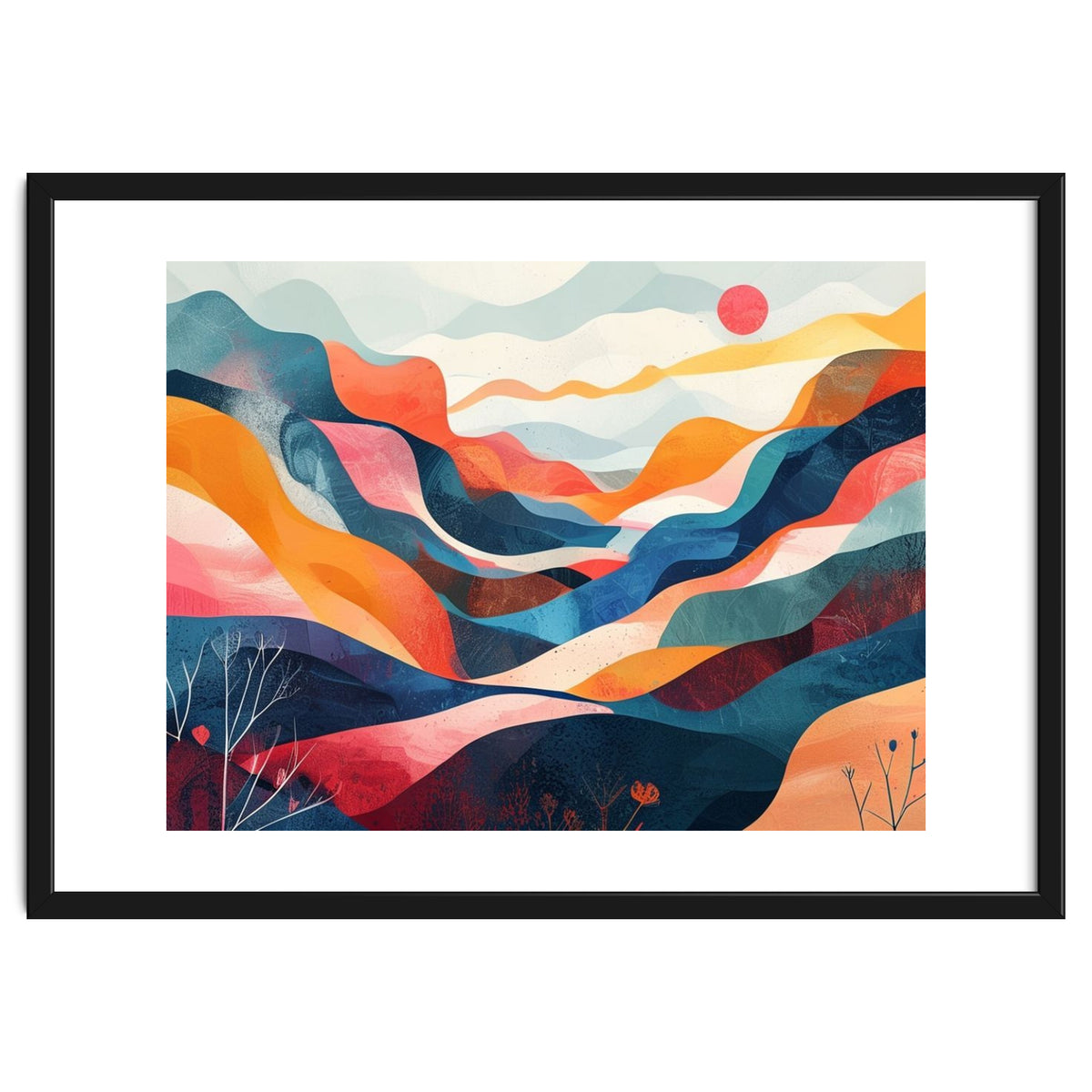 Abstract Mountain Landscape Art