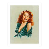 Portrait Of A Redhead Pinup Woman (Print Only) thumbnail
