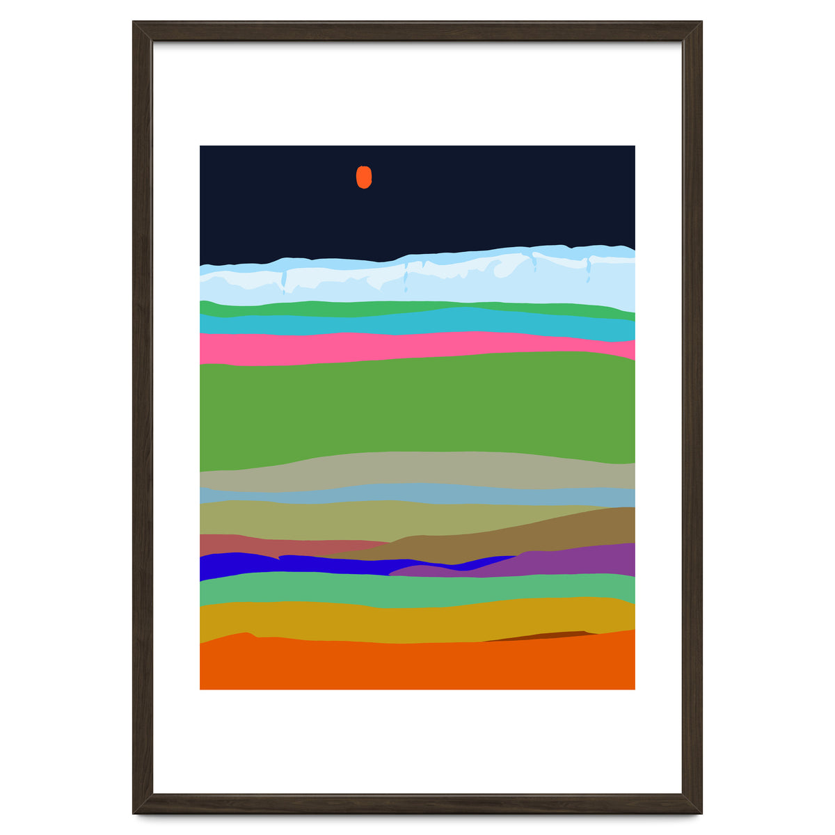 Iceland, Abstract Nature Travel Landscape, Eclectic Rainbow Retro Concept, Colorful Boho Modern Contemporary