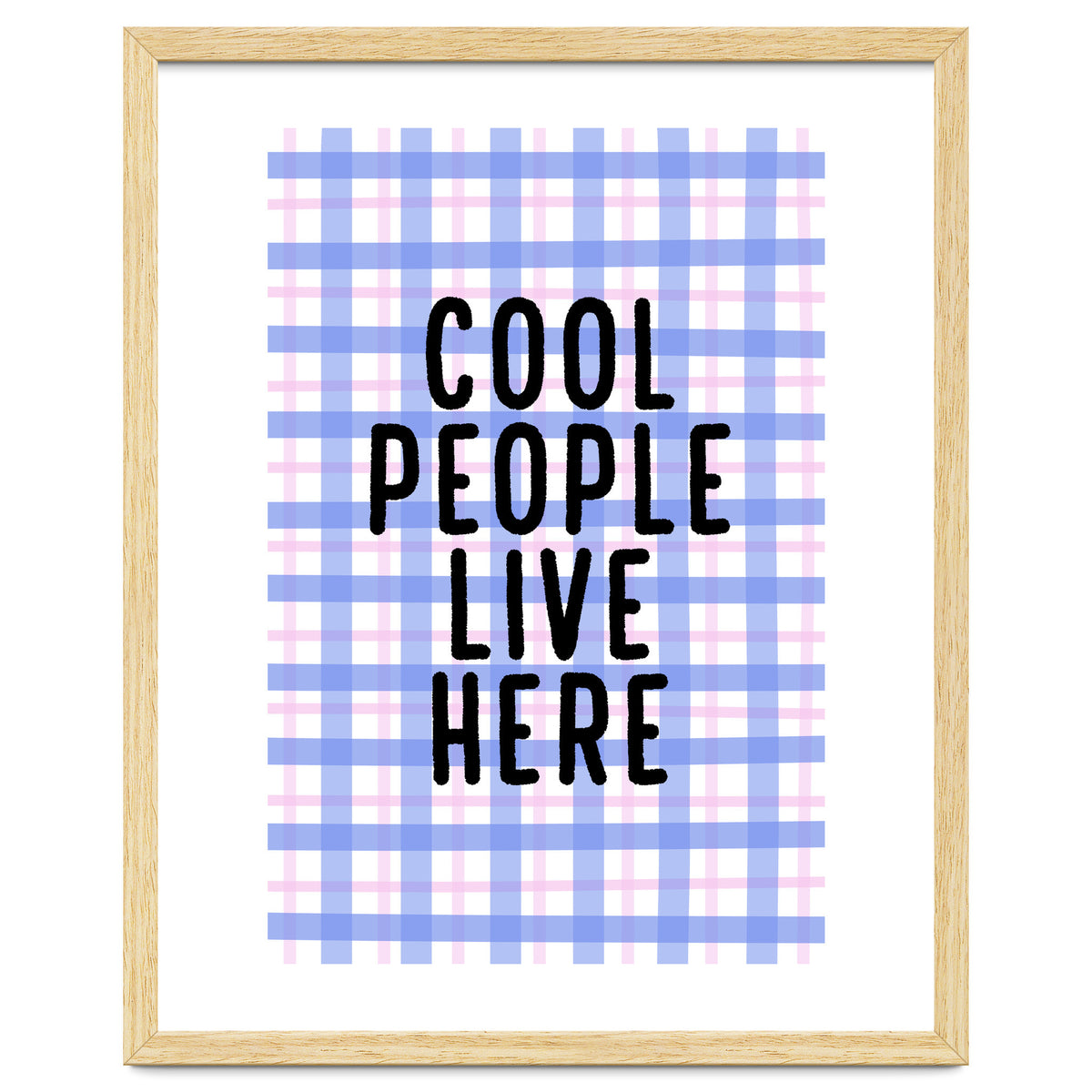 Cool People Live Here, Fun Playful Quote Print for Bright Happy Home Decor