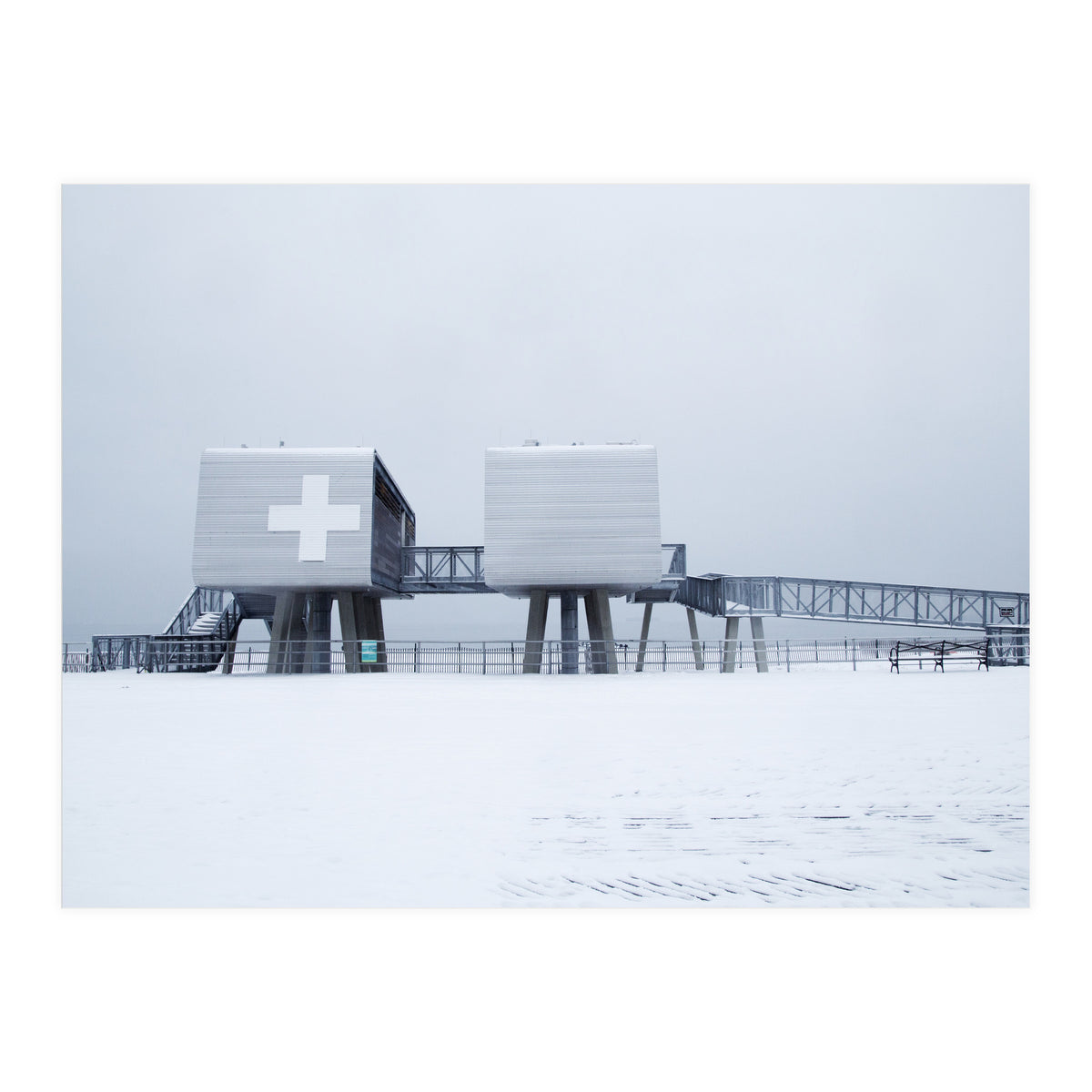 First aid house in the winter seascape (Print Only)
