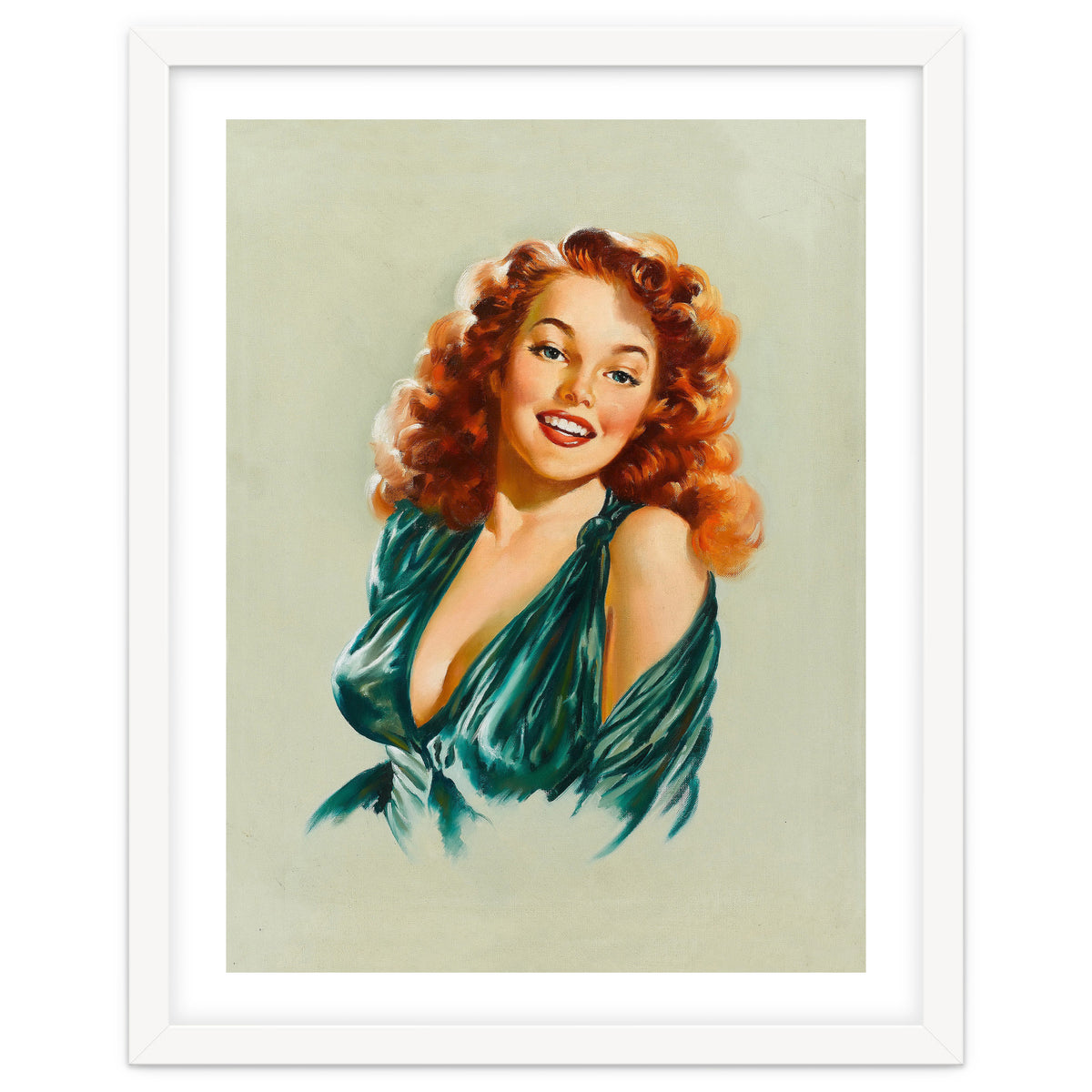 Portrait Of A Redhead Pinup Woman