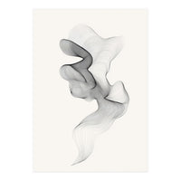 Abstract Black And White Swirling Lines Flowing Form (Print Only)